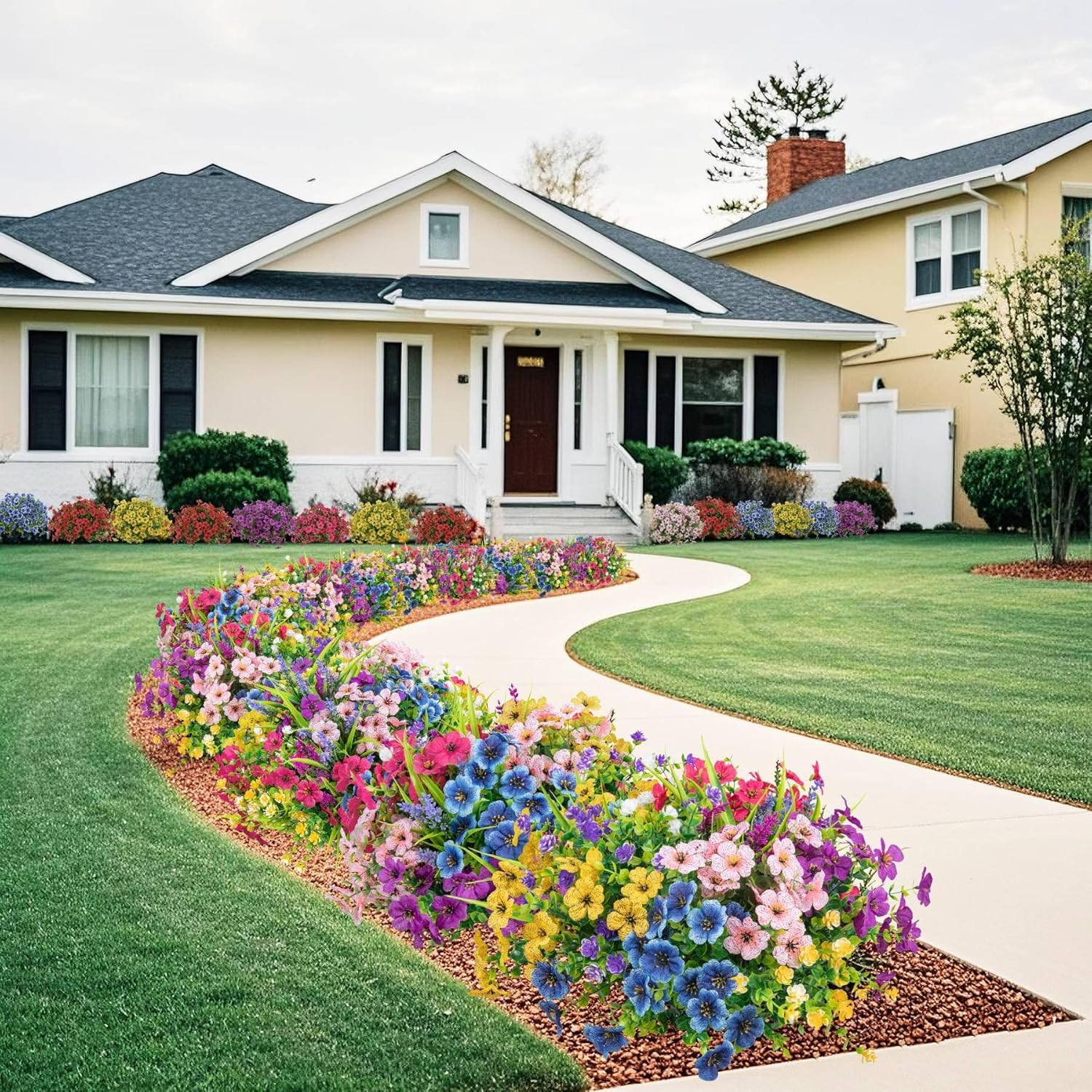 Ouddy Decor 24 Bundles Artificial Flowers for Outdoors Multicolor Fake Flowers Plastic Plants Faux Lavender UV Resistant for Spring Summer Garden Patio Window Box Office Table Kitchen Home Decor - Image 4