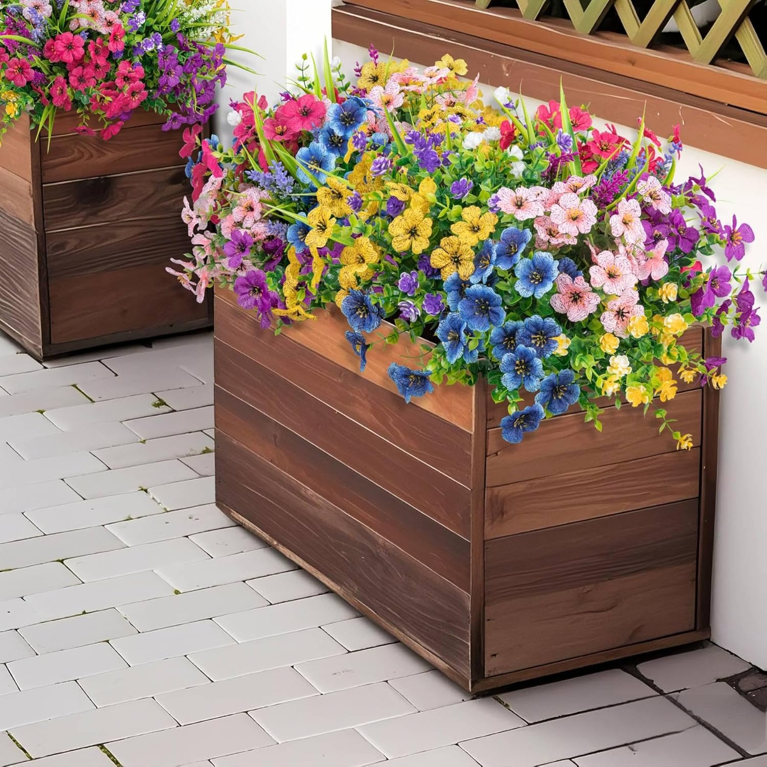 Ouddy Decor 24 Bundles Artificial Flowers for Outdoors Multicolor Fake Flowers Plastic Plants Faux Lavender UV Resistant for Spring Summer Garden Patio Window Box Office Table Kitchen Home Decor - Image 6