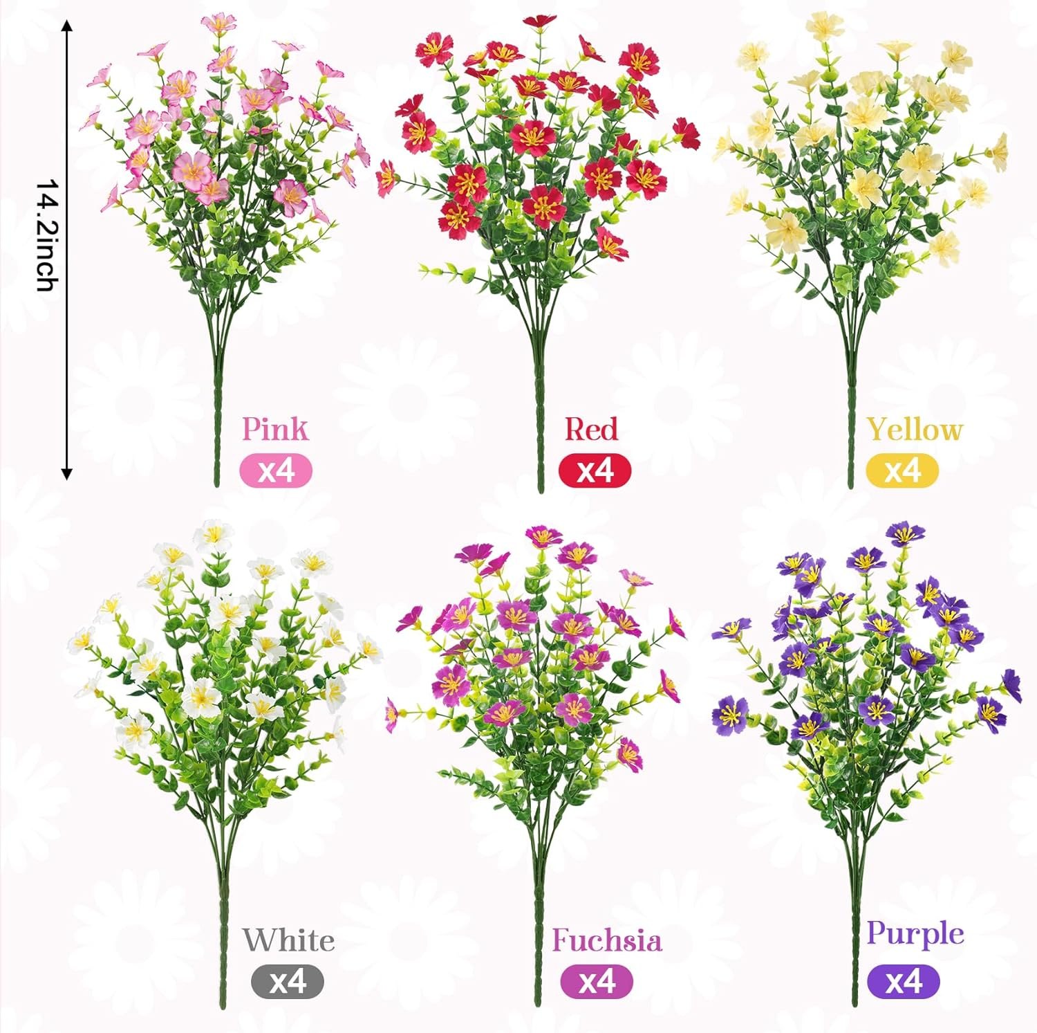 Ouddy Decor 24 Bundles Artificial Flowers for Outdoors Multicolor Fake Flowers Plastic Plants Faux Lavender UV Resistant for Spring Summer Garden Patio Window Box Office Table Kitchen Home Decor - Image 26