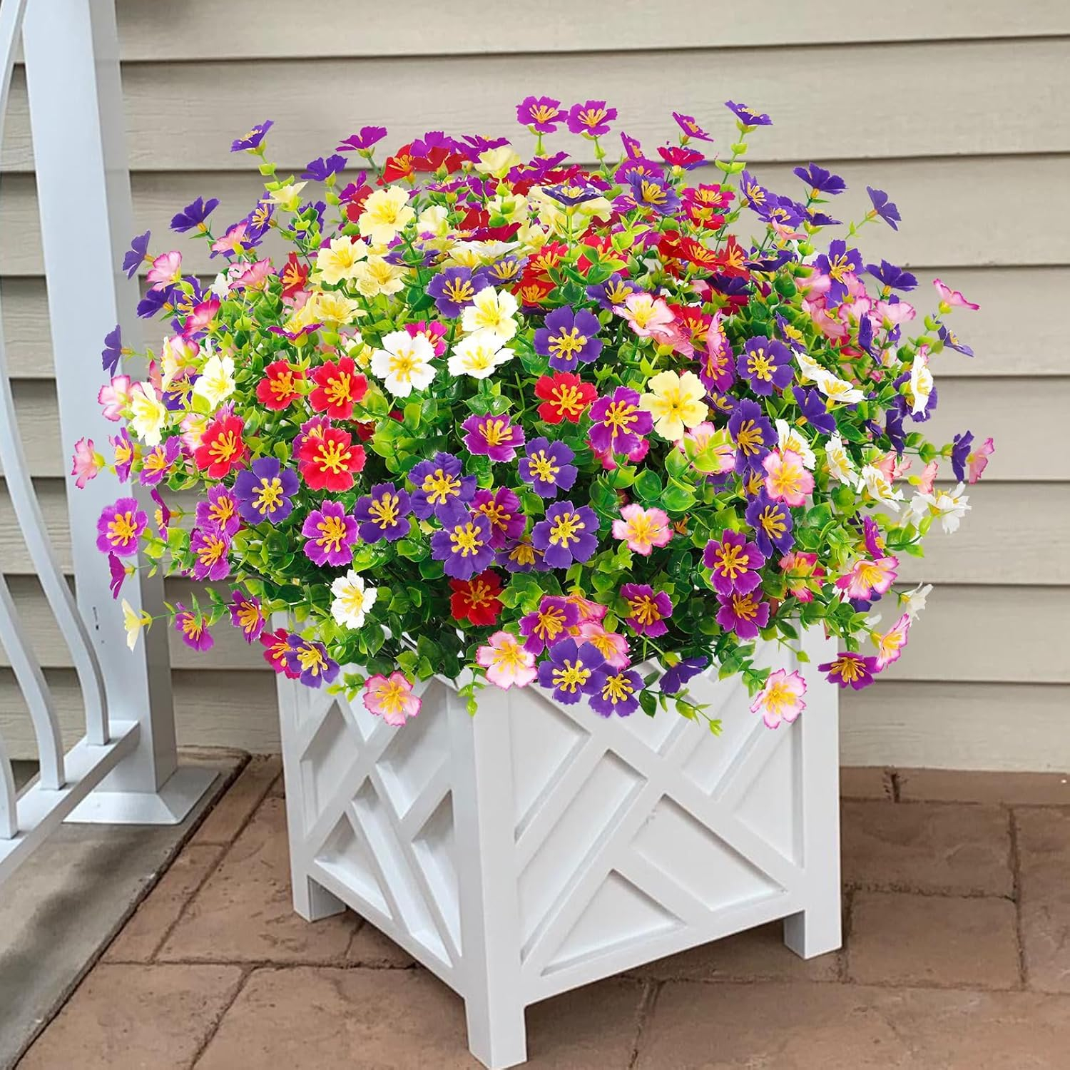 Ouddy Decor 24 Bundles Artificial Flowers for Outdoors Multicolor Fake Flowers Plastic Plants Faux Lavender UV Resistant for Spring Summer Garden Patio Window Box Office Table Kitchen Home Decor - Image 27