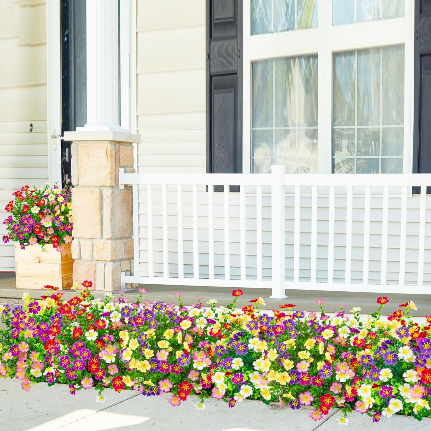 Ouddy Decor 24 Bundles Artificial Flowers for Outdoors Multicolor Fake Flowers Plastic Plants Faux Lavender UV Resistant for Spring Summer Garden Patio Window Box Office Table Kitchen Home Decor - Image 29