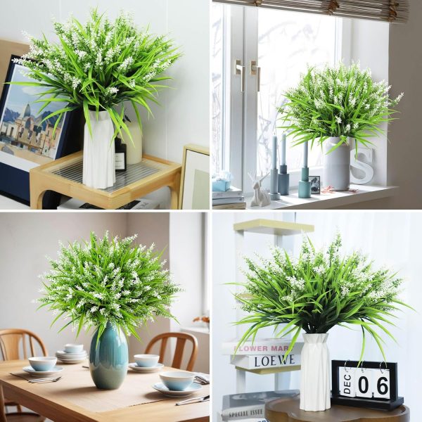 Ouddy Decor 24 Bundles Artificial Flowers for Outdoors, Fake Lavender Flowers Monkey Grass Faux Plastic Plants Shrubs UV Resistant for Porch Garden Window Box Office Home Decorations, Mixed - Image 14