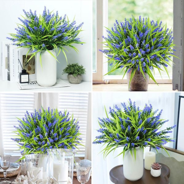 Ouddy Decor 24 Bundles Artificial Flowers for Outdoors, Fake Lavender Flowers Monkey Grass Faux Plastic Plants Shrubs UV Resistant for Porch Garden Window Box Office Home Decorations, Mixed - Image 19