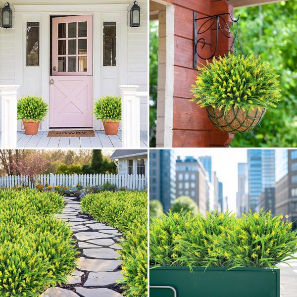 Ouddy Decor 24 Bundles Artificial Flowers for Outdoors, Fake Lavender Flowers Monkey Grass Faux Plastic Plants Shrubs UV Resistant for Porch Garden Window Box Office Home Decorations, Mixed - Image 25