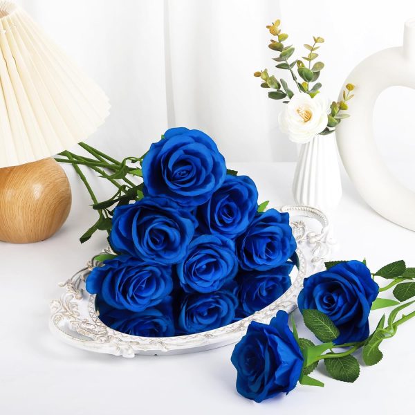 Ouddy Decor 50 Pcs Artificial White Roses Bulk Realistic Fake Silk Flowers with Long Stems for Wedding Bridal Bouquet DIY Table Centerpieces Arrangement Valentines Home Decor - Image 10