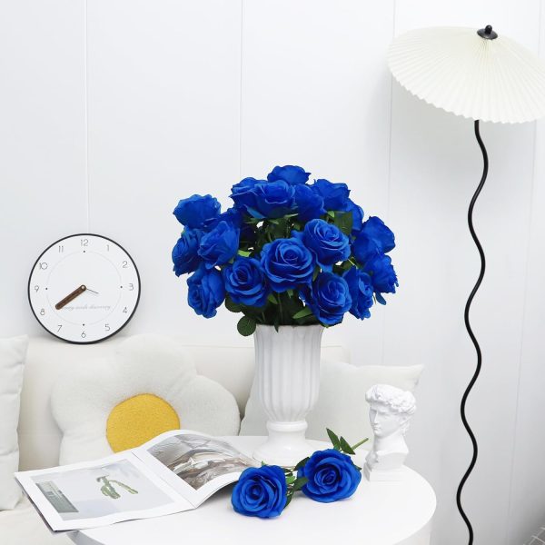 Ouddy Decor 50 Pcs Artificial White Roses Bulk Realistic Fake Silk Flowers with Long Stems for Wedding Bridal Bouquet DIY Table Centerpieces Arrangement Valentines Home Decor - Image 11