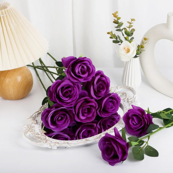 Ouddy Decor 50 Pcs Artificial White Roses Bulk Realistic Fake Silk Flowers with Long Stems for Wedding Bridal Bouquet DIY Table Centerpieces Arrangement Valentines Home Decor - Image 17