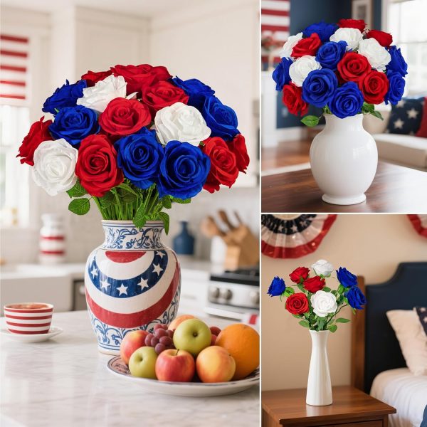 Ouddy Decor 50 Pcs Artificial White Roses Bulk Realistic Fake Silk Flowers with Long Stems for Wedding Bridal Bouquet DIY Table Centerpieces Arrangement Valentines Home Decor - Image 24