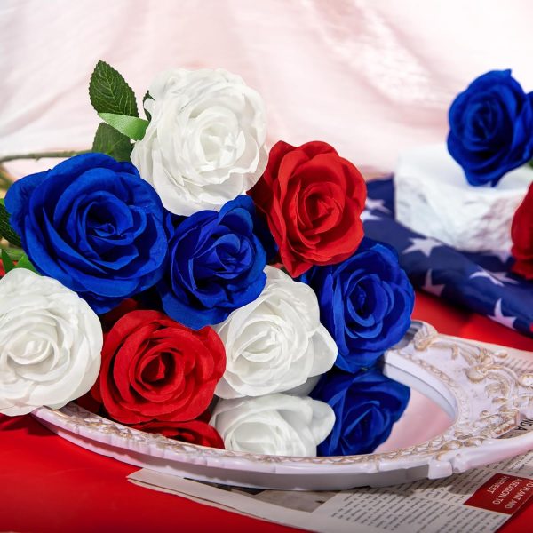 Ouddy Decor 50 Pcs Artificial White Roses Bulk Realistic Fake Silk Flowers with Long Stems for Wedding Bridal Bouquet DIY Table Centerpieces Arrangement Valentines Home Decor - Image 27