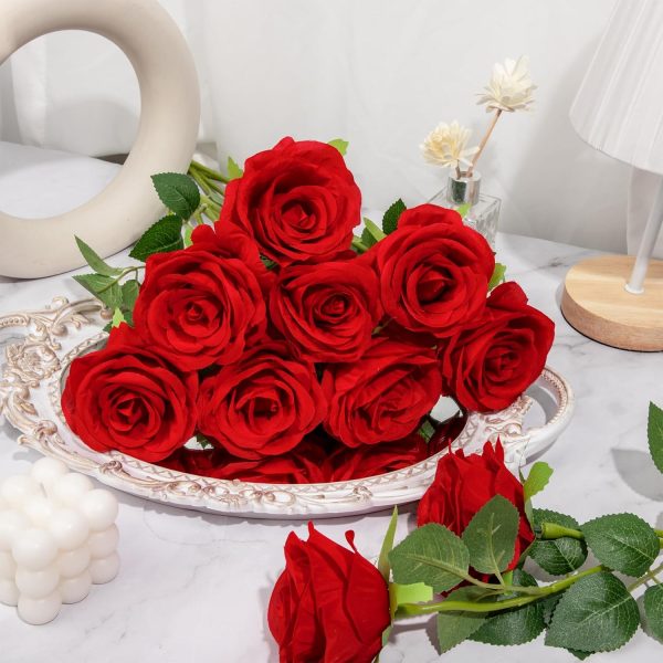 Ouddy Decor 50 Pcs Artificial White Roses Bulk Realistic Fake Silk Flowers with Long Stems for Wedding Bridal Bouquet DIY Table Centerpieces Arrangement Valentines Home Decor - Image 49