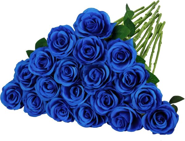 Ouddy Decor 20 Pcs Fake Red Roses Artificial Silk Flowers with Long Stems for Valentines Decor Wedding Home Party Table Centerpieces Bridal Bouquet DIY Floral Arrangment - Image 7