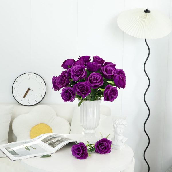 Ouddy Decor 20 Pcs Fake Red Roses Artificial Silk Flowers with Long Stems for Valentines Decor Wedding Home Party Table Centerpieces Bridal Bouquet DIY Floral Arrangment - Image 17
