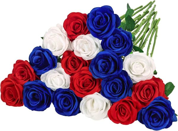 Ouddy Decor 20 Pcs Fake Red Roses Artificial Silk Flowers with Long Stems for Valentines Decor Wedding Home Party Table Centerpieces Bridal Bouquet DIY Floral Arrangment - Image 20