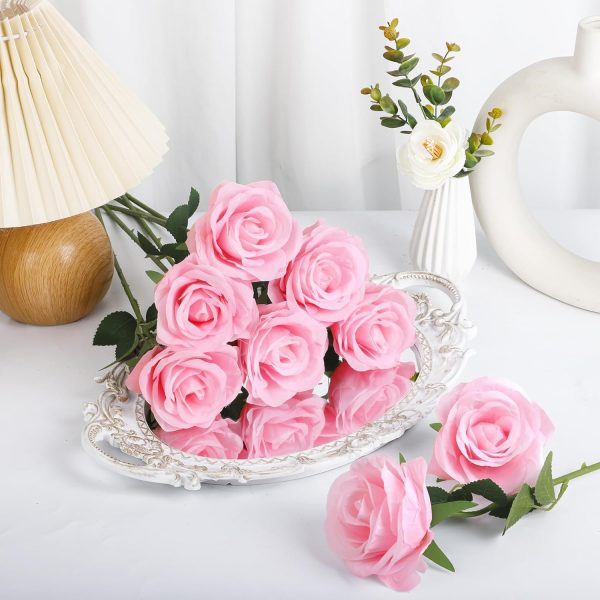 Ouddy Decor 20 Pcs Fake Red Roses Artificial Silk Flowers with Long Stems for Valentines Decor Wedding Home Party Table Centerpieces Bridal Bouquet DIY Floral Arrangment - Image 29