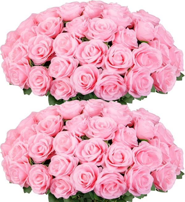 Ouddy Decor 20 Pcs Fake Red Roses Artificial Silk Flowers with Long Stems for Valentines Decor Wedding Home Party Table Centerpieces Bridal Bouquet DIY Floral Arrangment - Image 39