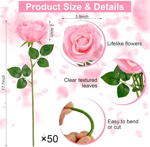 Ouddy Decor 20 Pcs Fake Red Roses Artificial Silk Flowers with Long Stems for Valentines Decor Wedding Home Party Table Centerpieces Bridal Bouquet DIY Floral Arrangment - Image 40