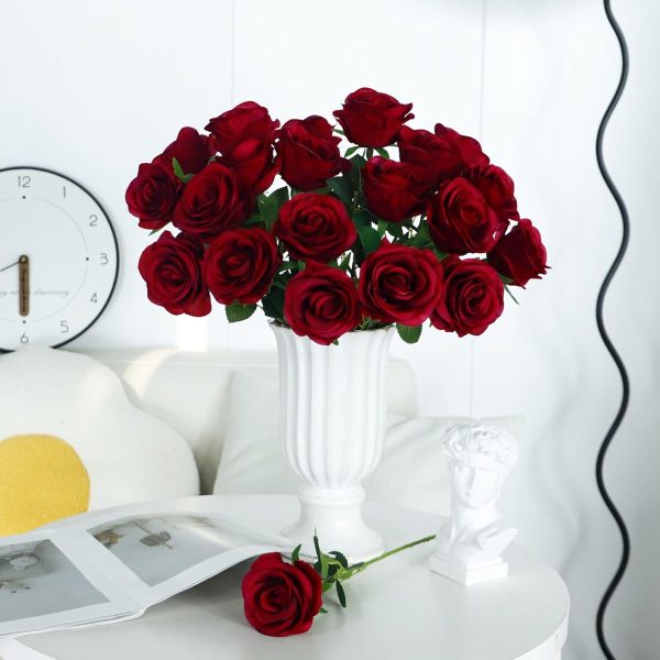 Ouddy Decor 20 Pcs Fake Red Roses Artificial Silk Flowers with Long Stems for Valentines Decor Wedding Home Party Table Centerpieces Bridal Bouquet DIY Floral Arrangment - Image 49
