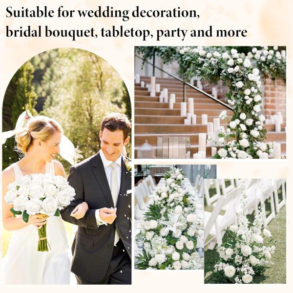 Ouddy Decor 20 Pcs Fake Red Roses Artificial Silk Flowers with Long Stems for Valentines Decor Wedding Home Party Table Centerpieces Bridal Bouquet DIY Floral Arrangment - Image 55
