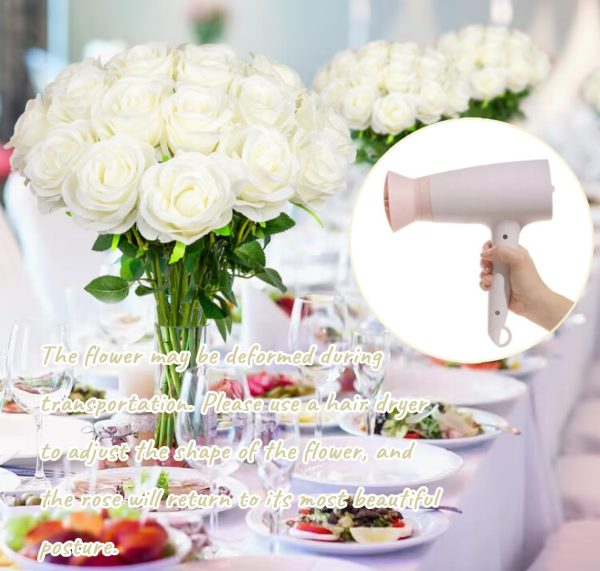 Ouddy Decor 20 Pcs Fake Red Roses Artificial Silk Flowers with Long Stems for Valentines Decor Wedding Home Party Table Centerpieces Bridal Bouquet DIY Floral Arrangment - Image 77