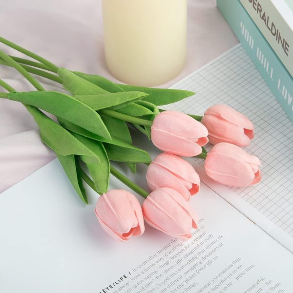 Ouddy Decor 30 Pcs Multicolor Artificial Tulip Flowers PU Real Touch Fake Plants Faux Bouquet for Room Office Table Party Spring Summer Wedding Home Decorations - Image 10