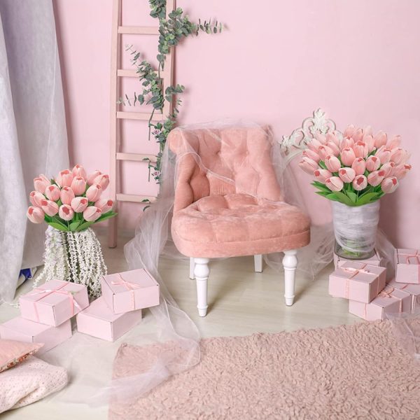 Ouddy Decor 30 Pcs Multicolor Artificial Tulip Flowers PU Real Touch Fake Plants Faux Bouquet for Room Office Table Party Spring Summer Wedding Home Decorations - Image 14