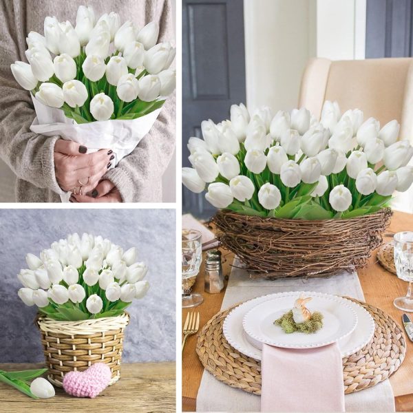 Ouddy Decor 30 Pcs Multicolor Artificial Tulip Flowers PU Real Touch Fake Plants Faux Bouquet for Room Office Table Party Spring Summer Wedding Home Decorations - Image 19