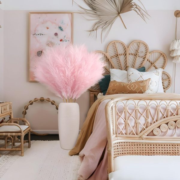 Ouddy Decor 8 Pcs Faux Pampas Grass Decor 38''/97cm Tall Artificial Large Pompous Pompas Floral Fluffy Fake Plants Floor Vase Filler for Wedding Kitchen Home Boho Decorations, Mixed Beige - Image 12