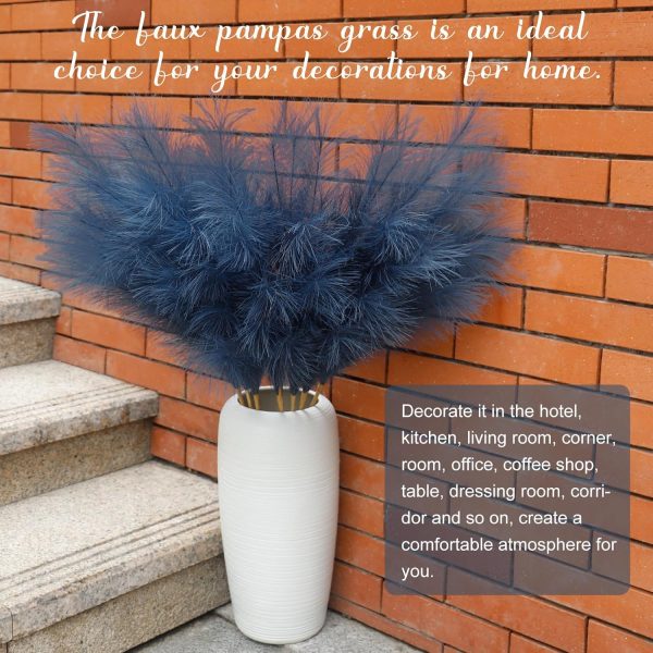 Ouddy Decor 8 Pcs Faux Pampas Grass Decor 38''/97cm Tall Artificial Large Pompous Pompas Floral Fluffy Fake Plants Floor Vase Filler for Wedding Kitchen Home Boho Decorations, Mixed Beige - Image 16