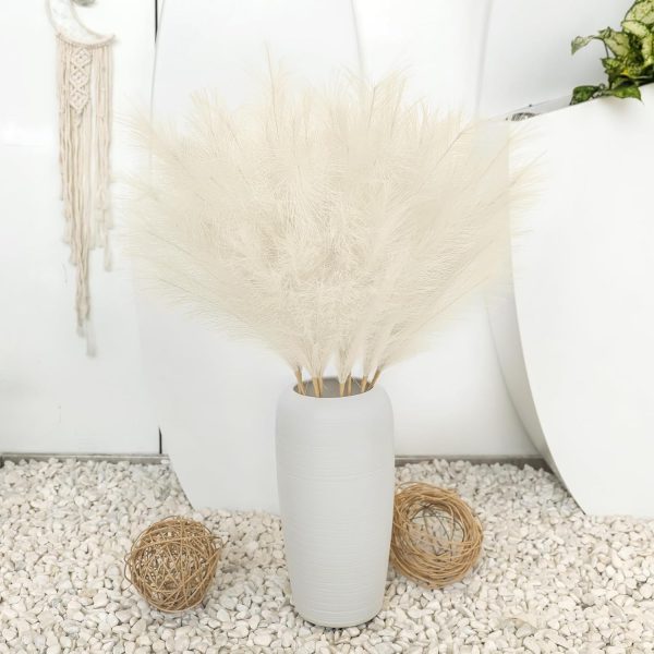 Ouddy Decor 8 Pcs Faux Pampas Grass Decor 38''/97cm Tall Artificial Large Pompous Pompas Floral Fluffy Fake Plants Floor Vase Filler for Wedding Kitchen Home Boho Decorations, Mixed Beige - Image 36