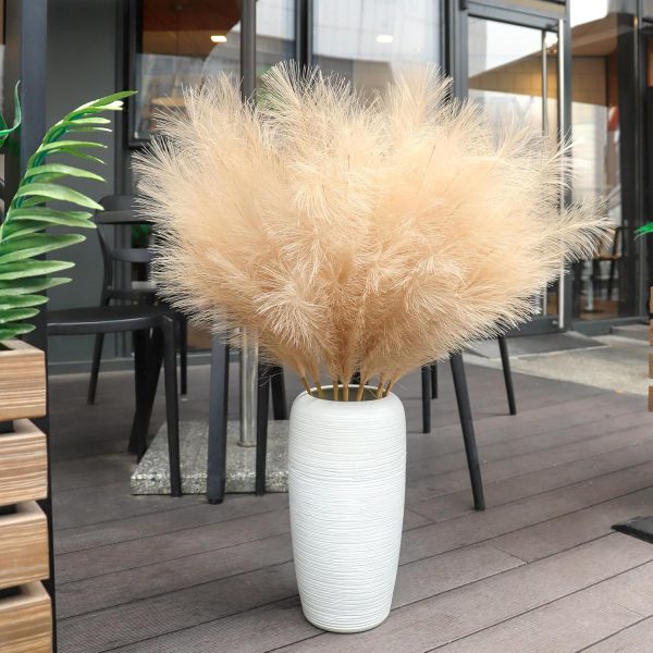 Ouddy Decor 8 Pcs Faux Pampas Grass Decor 38''/97cm Tall Artificial Large Pompous Pompas Floral Fluffy Fake Plants Floor Vase Filler for Wedding Kitchen Home Boho Decorations, Mixed Beige - Image 41