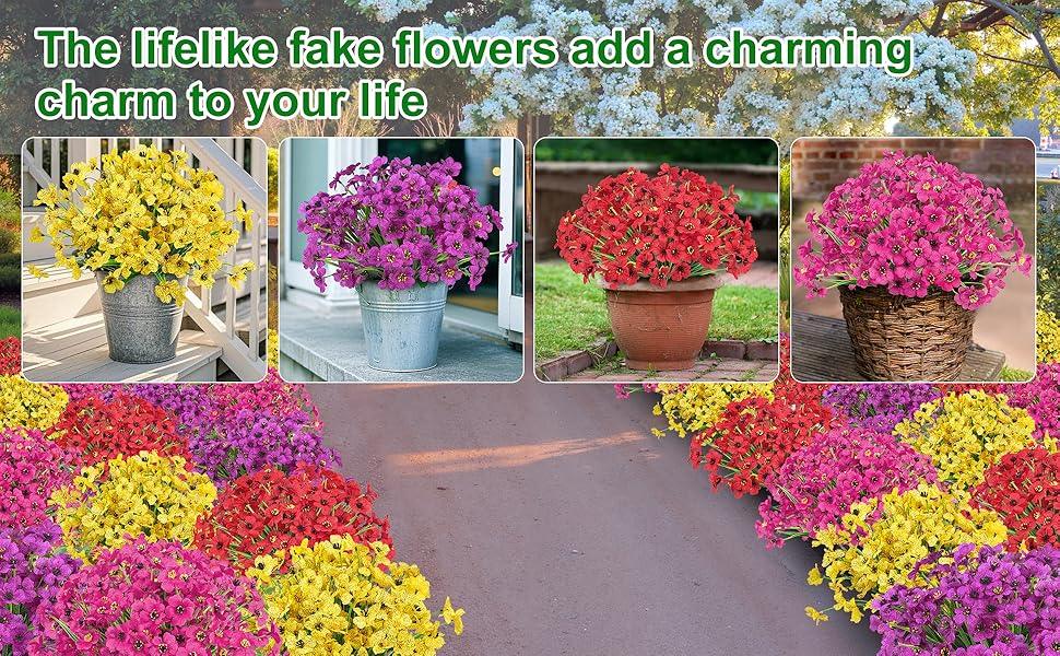 outdoor fake flowers