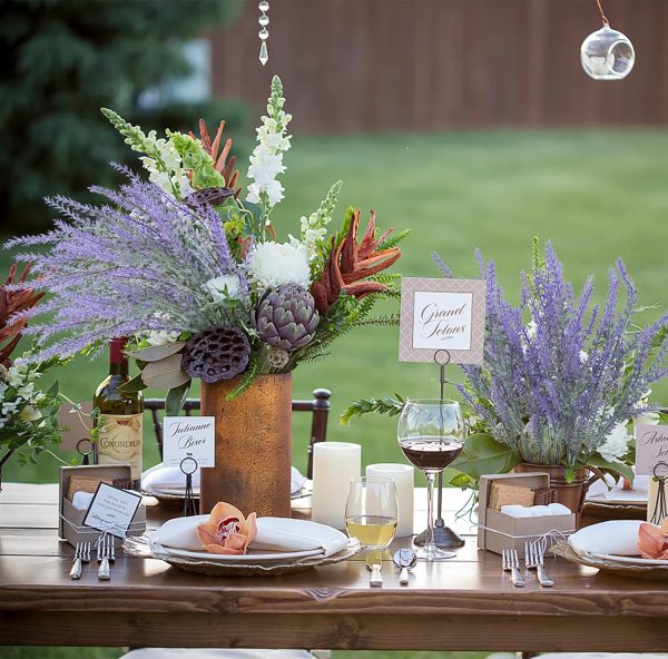 Ouddy Decor 24 Bundles Artificial Lavender Fake Flowers Faux Plastic Plants for Home Wedding Kitchen Garden Patio Window Box Office Table Centerpieces Indoor Outdoor Decor, Gray Purple - Image 6