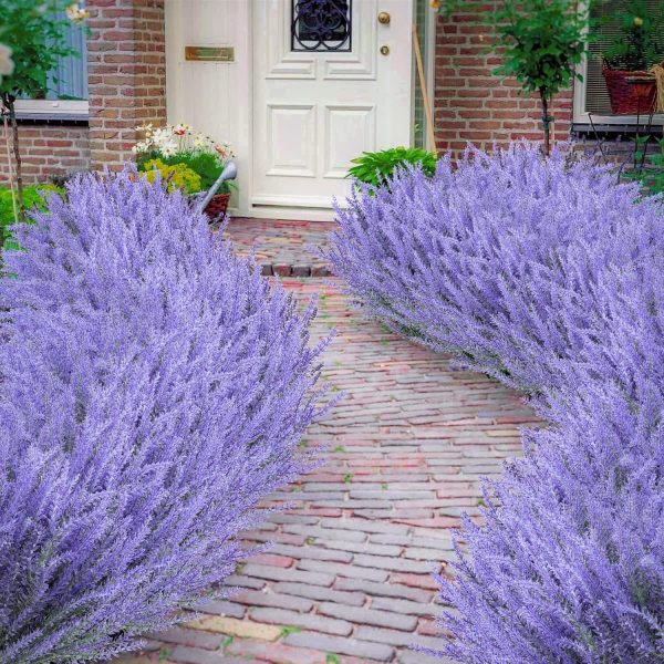 Ouddy Decor 24 Bundles Artificial Lavender Fake Flowers Faux Plastic Plants for Home Wedding Kitchen Garden Patio Window Box Office Table Centerpieces Indoor Outdoor Decor, Gray Purple - Image 7