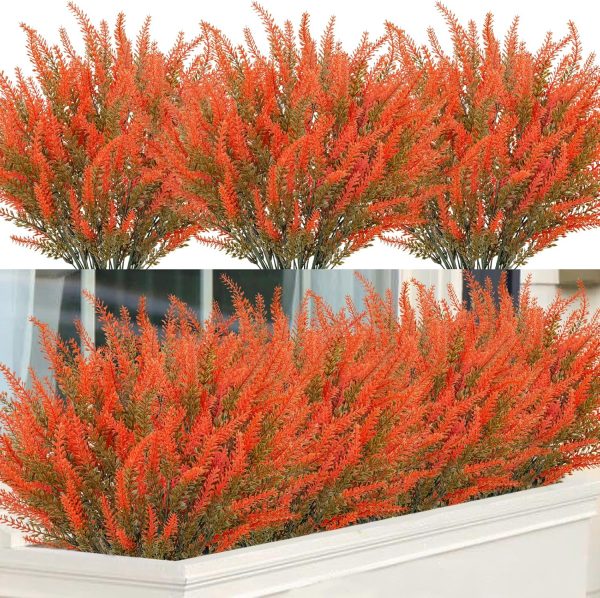 Ouddy Decor 24 Bundles Artificial Lavender Fake Flowers Faux Plastic Plants for Home Wedding Kitchen Garden Patio Window Box Office Table Centerpieces Indoor Outdoor Decor, Gray Purple - Image 8