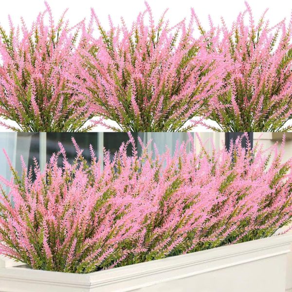 Ouddy Decor 24 Bundles Artificial Lavender Fake Flowers Faux Plastic Plants for Home Wedding Kitchen Garden Patio Window Box Office Table Centerpieces Indoor Outdoor Decor, Gray Purple - Image 15
