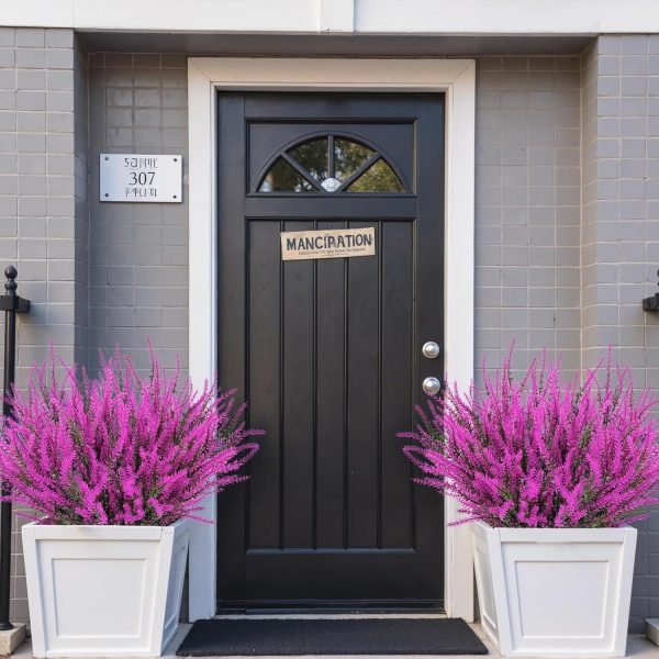Ouddy Decor 24 Bundles Artificial Lavender Fake Flowers Faux Plastic Plants for Home Wedding Kitchen Garden Patio Window Box Office Table Centerpieces Indoor Outdoor Decor, Gray Purple - Image 25
