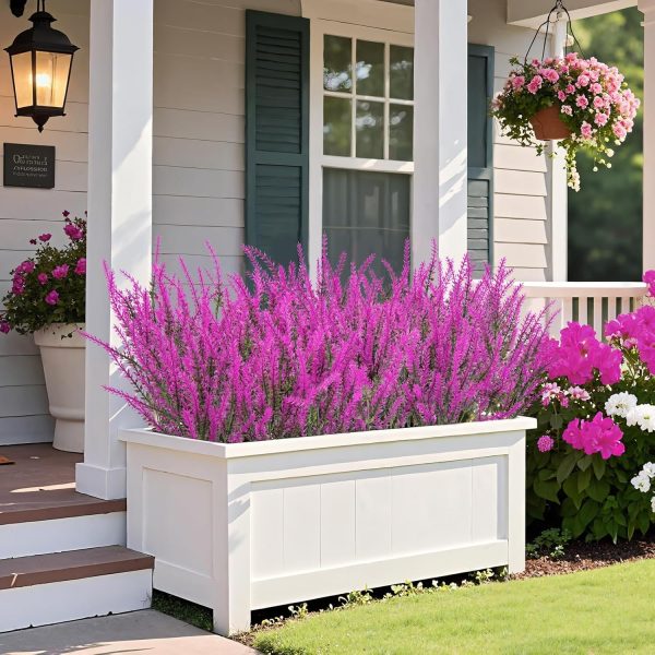 Ouddy Decor 24 Bundles Artificial Lavender Fake Flowers Faux Plastic Plants for Home Wedding Kitchen Garden Patio Window Box Office Table Centerpieces Indoor Outdoor Decor, Gray Purple - Image 26