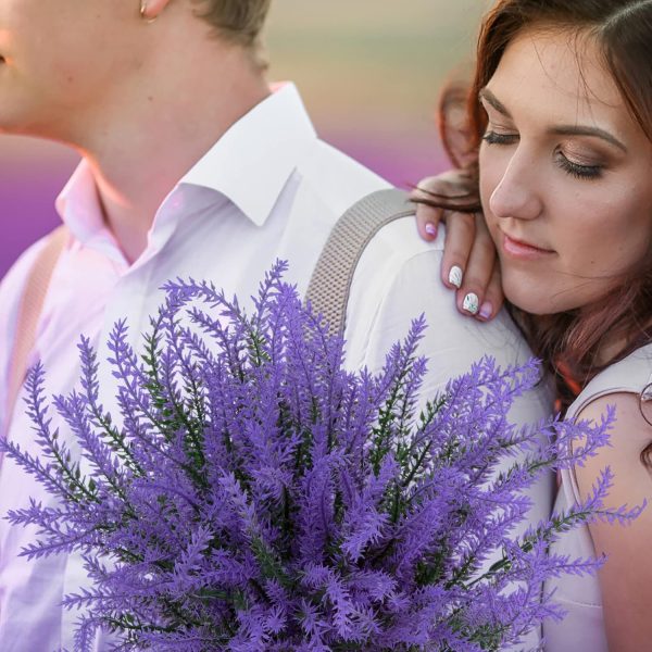 Ouddy Decor 24 Bundles Artificial Lavender Fake Flowers Faux Plastic Plants for Home Wedding Kitchen Garden Patio Window Box Office Table Centerpieces Indoor Outdoor Decor, Gray Purple - Image 34