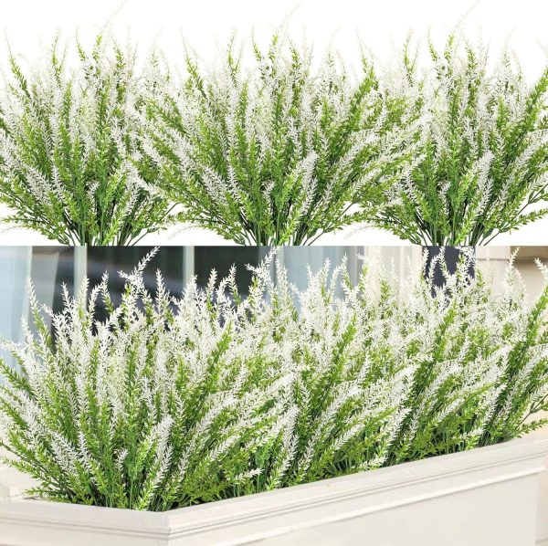 Ouddy Decor 24 Bundles Artificial Lavender Fake Flowers Faux Plastic Plants for Home Wedding Kitchen Garden Patio Window Box Office Table Centerpieces Indoor Outdoor Decor, Gray Purple - Image 36