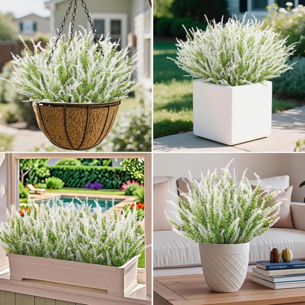 Ouddy Decor 24 Bundles Artificial Lavender Fake Flowers Faux Plastic Plants for Home Wedding Kitchen Garden Patio Window Box Office Table Centerpieces Indoor Outdoor Decor, Gray Purple - Image 41