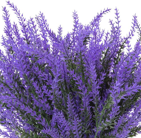 Ouddy Decor 24 Bundles Artificial Lavender Fake Flowers Faux Plastic Plants for Home Wedding Kitchen Garden Patio Window Box Office Table Centerpieces Indoor Outdoor Decor, Gray Purple - Image 44