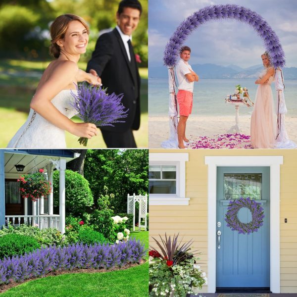 Ouddy Decor 24 Bundles Artificial Lavender Fake Flowers Faux Plastic Plants for Home Wedding Kitchen Garden Patio Window Box Office Table Centerpieces Indoor Outdoor Decor, Gray Purple - Image 47