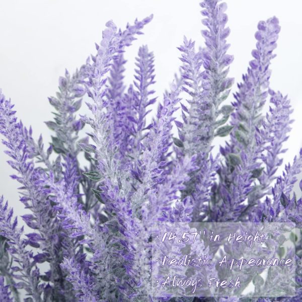 Ouddy Decor 24 Bundles Artificial Lavender Fake Flowers Faux Plastic Plants for Home Wedding Kitchen Garden Patio Window Box Office Table Centerpieces Indoor Outdoor Decor, Gray Purple - Image 50