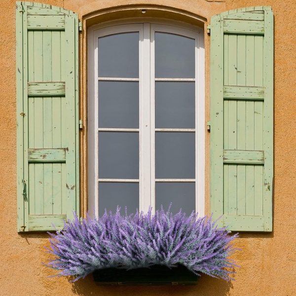 Ouddy Decor 24 Bundles Artificial Lavender Fake Flowers Faux Plastic Plants for Home Wedding Kitchen Garden Patio Window Box Office Table Centerpieces Indoor Outdoor Decor, Gray Purple - Image 52
