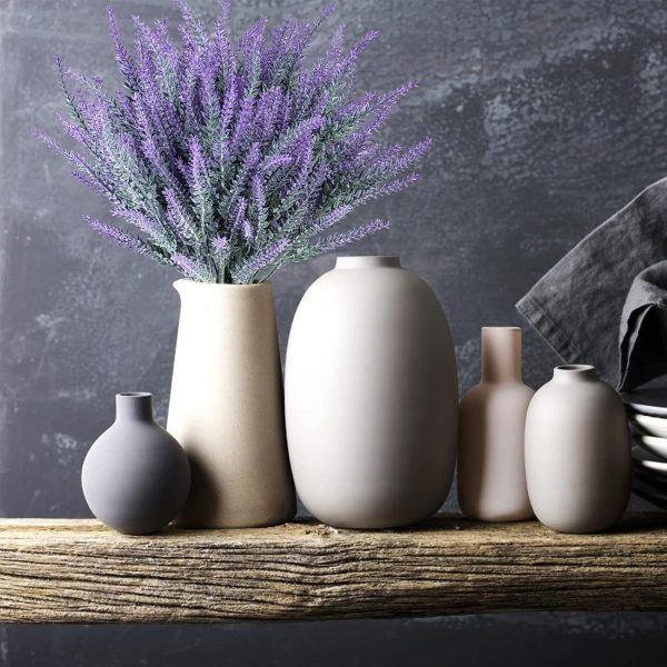 Ouddy Decor 24 Bundles Artificial Lavender Fake Flowers Faux Plastic Plants for Home Wedding Kitchen Garden Patio Window Box Office Table Centerpieces Indoor Outdoor Decor, Gray Purple - Image 53