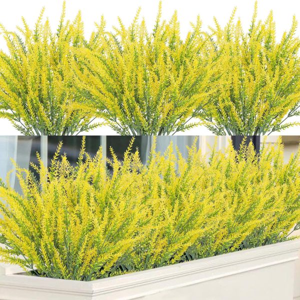 Ouddy Decor 24 Bundles Artificial Lavender Fake Flowers Faux Plastic Plants for Home Wedding Kitchen Garden Patio Window Box Office Table Centerpieces Indoor Outdoor Decor, Gray Purple - Image 55