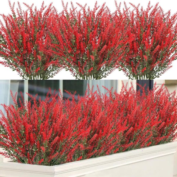 Ouddy Decor 24 Bundles Artificial Lavender Fake Flowers Faux Plastic Plants for Home Wedding Kitchen Garden Patio Window Box Office Table Centerpieces Indoor Outdoor Decor, Gray Purple - Image 62