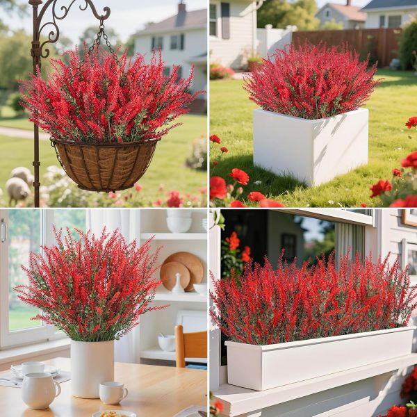 Ouddy Decor 24 Bundles Artificial Lavender Fake Flowers Faux Plastic Plants for Home Wedding Kitchen Garden Patio Window Box Office Table Centerpieces Indoor Outdoor Decor, Gray Purple - Image 67